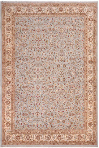 handmade Traditional  Lt. Blue Ivory Hand Knotted RECTANGLE 100% WOOL area rug 10'X14'