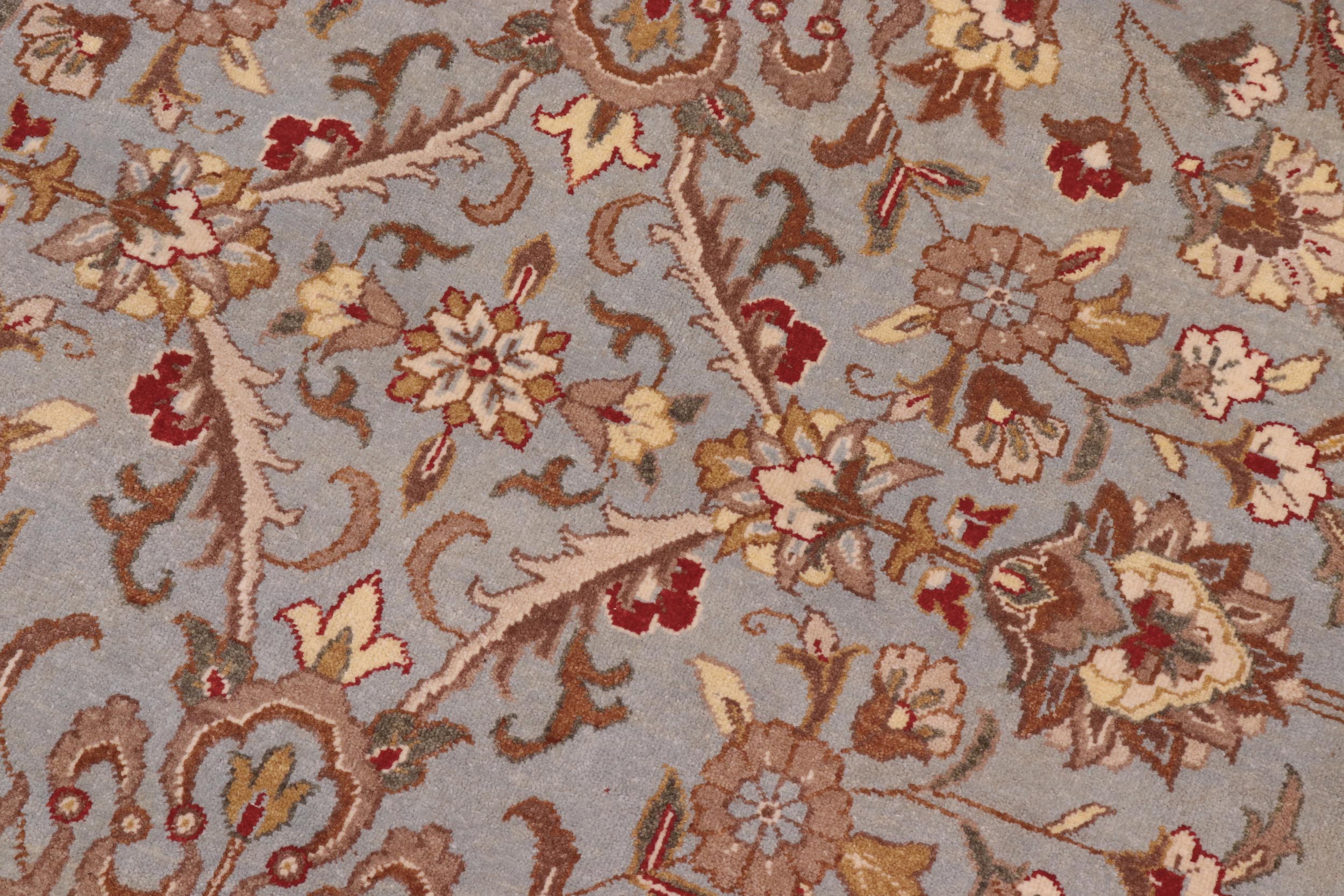 handmade Transitional  Lt. Blue Ivory Hand Knotted RECTANGLE 100% WOOL area rug 10' x 14'