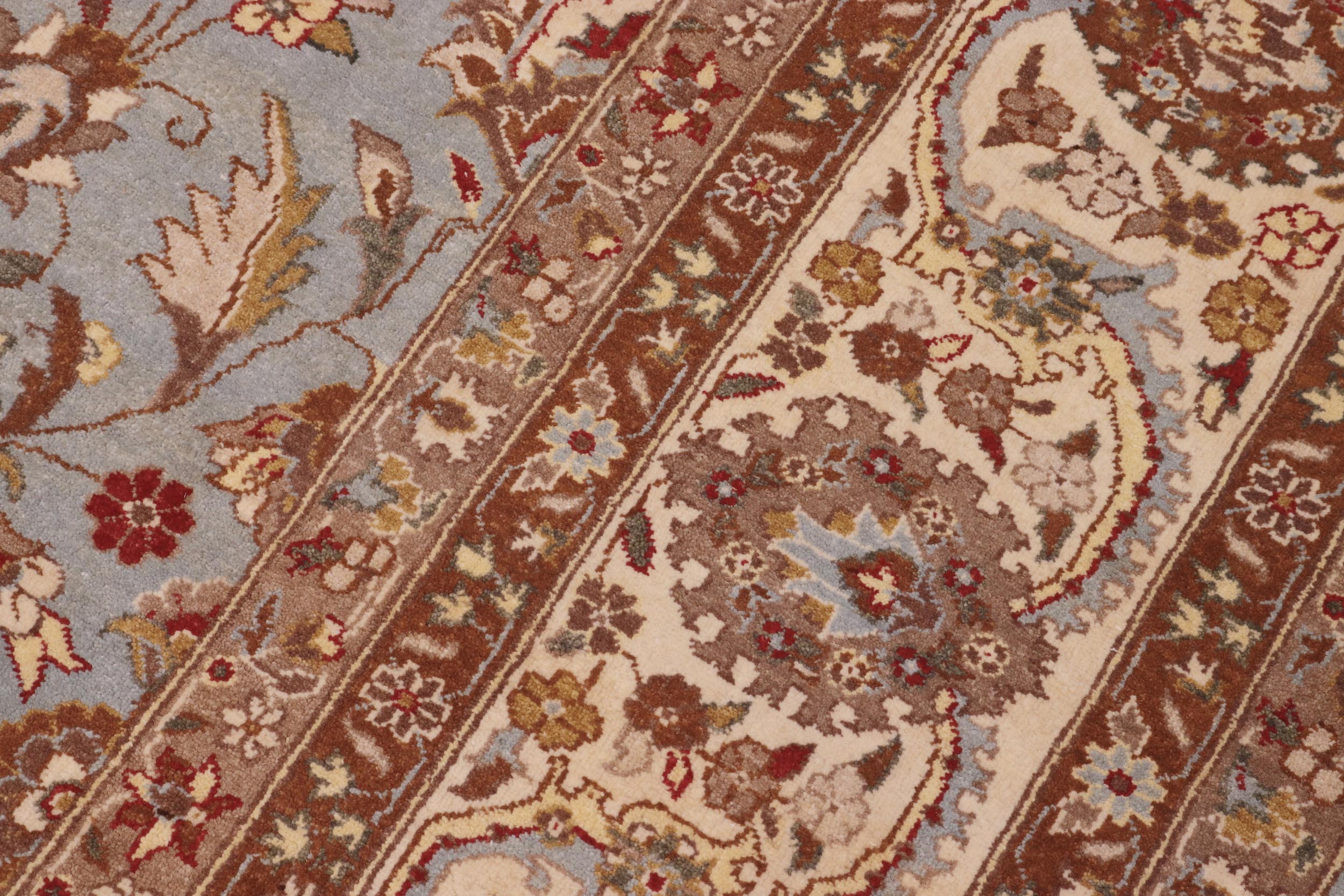 handmade Transitional  Lt. Blue Ivory Hand Knotted RECTANGLE 100% WOOL area rug 10' x 14'