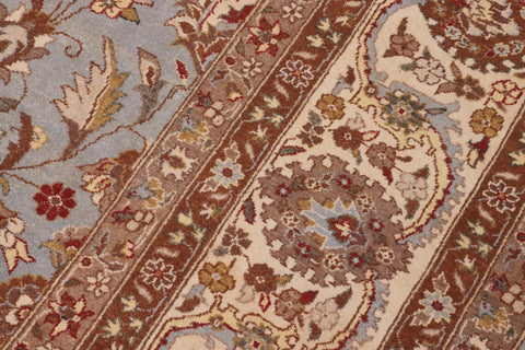 handmade Transitional  Lt. Blue Ivory Hand Knotted RECTANGLE 100% WOOL area rug 10' x 14'