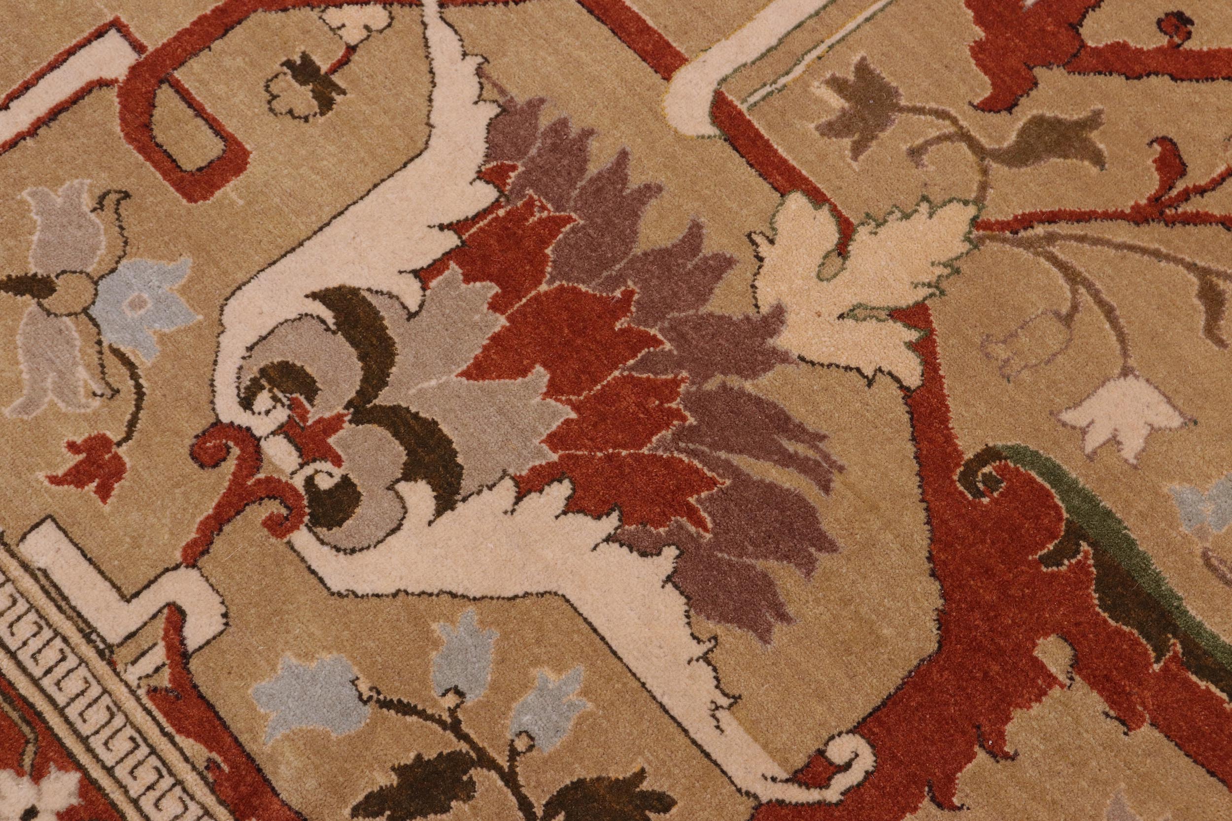 handmade Transitional  Tan Tan Hand Knotted RECTANGLE 100% WOOL area rug 10 x 13