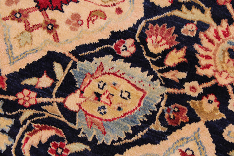 handmade Traditional Kirman Blue Red Hand Knotted RECTANGLE 100% WOOL area rug 9 x 12