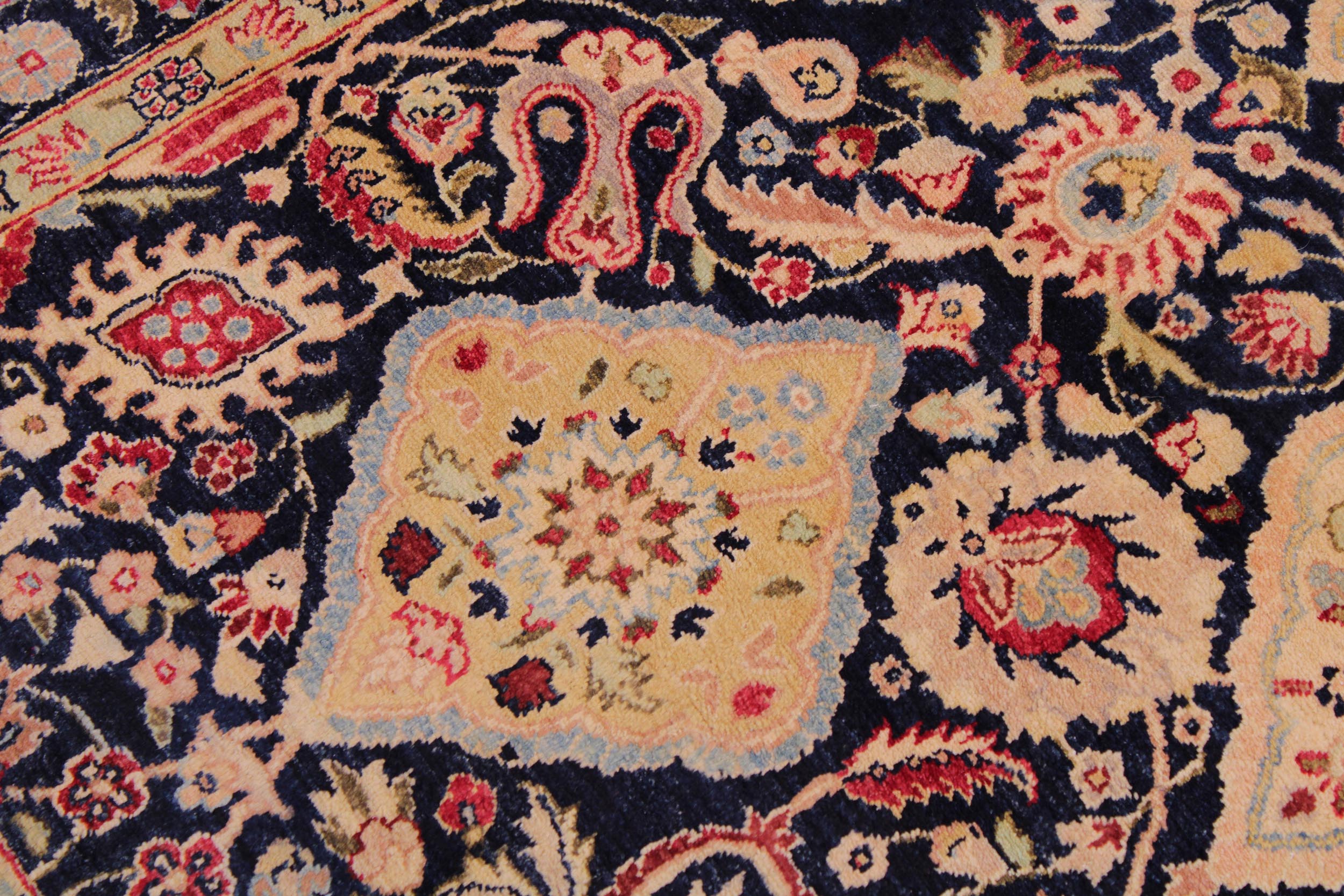 handmade Traditional Kirman Blue Red Hand Knotted RECTANGLE 100% WOOL area rug 9 x 12
