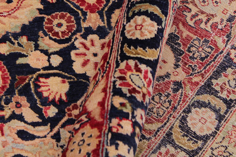 handmade Traditional Kirman Blue Red Hand Knotted RECTANGLE 100% WOOL area rug 9 x 12
