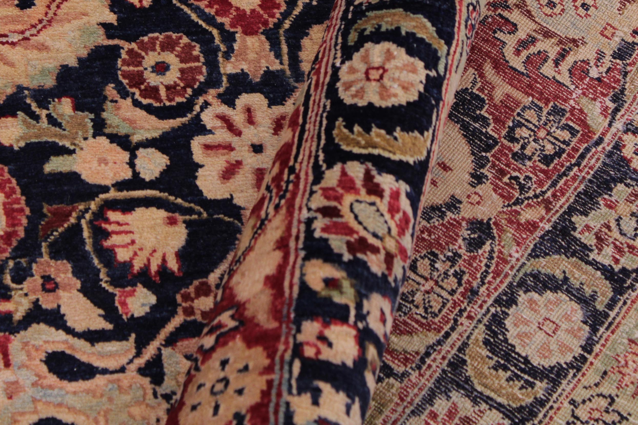 handmade Traditional Kirman Blue Red Hand Knotted RECTANGLE 100% WOOL area rug 9x12