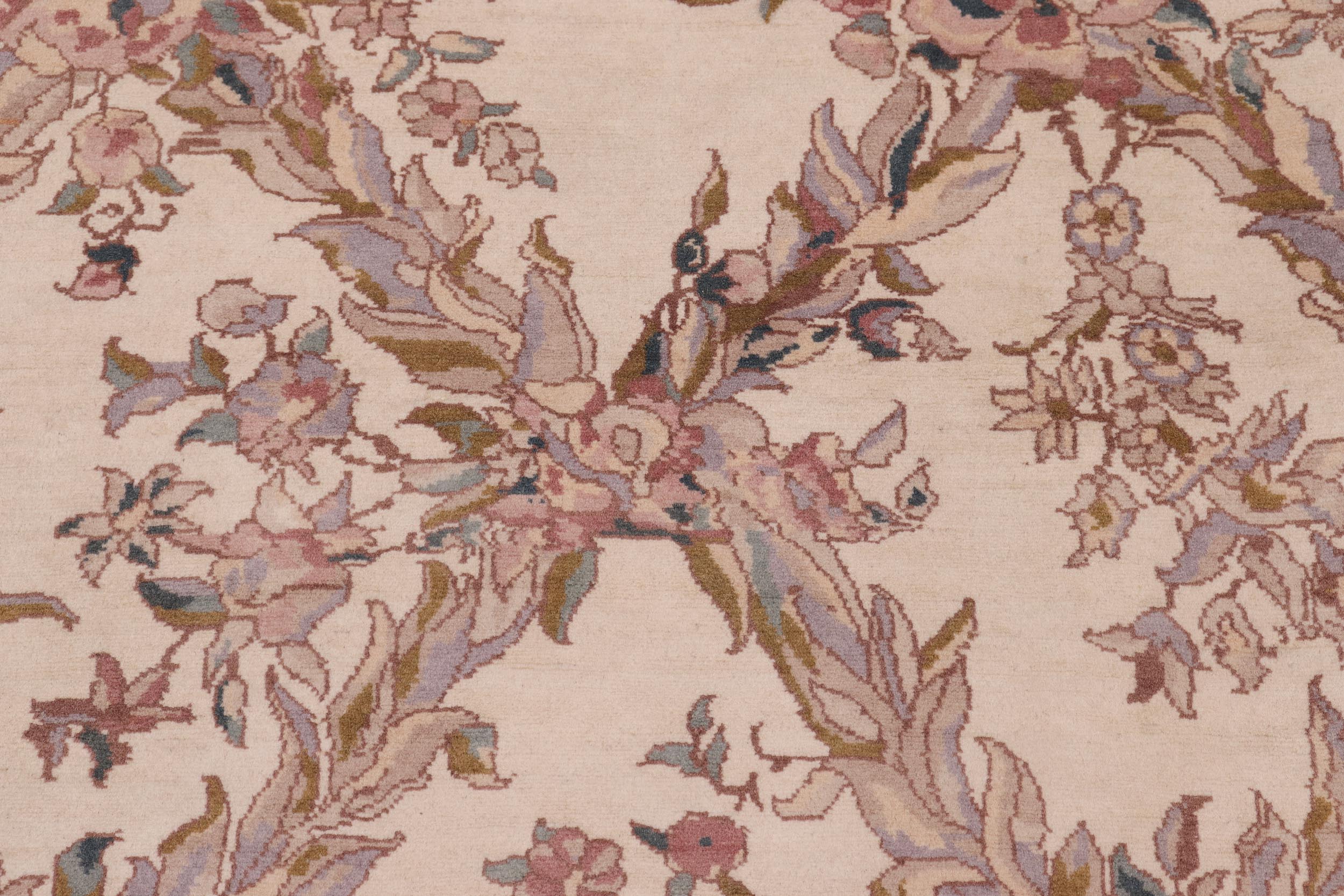 handmade Transitional Basan Ivory Pink Hand Knotted RECTANGLE 100% WOOL area rug 8x10