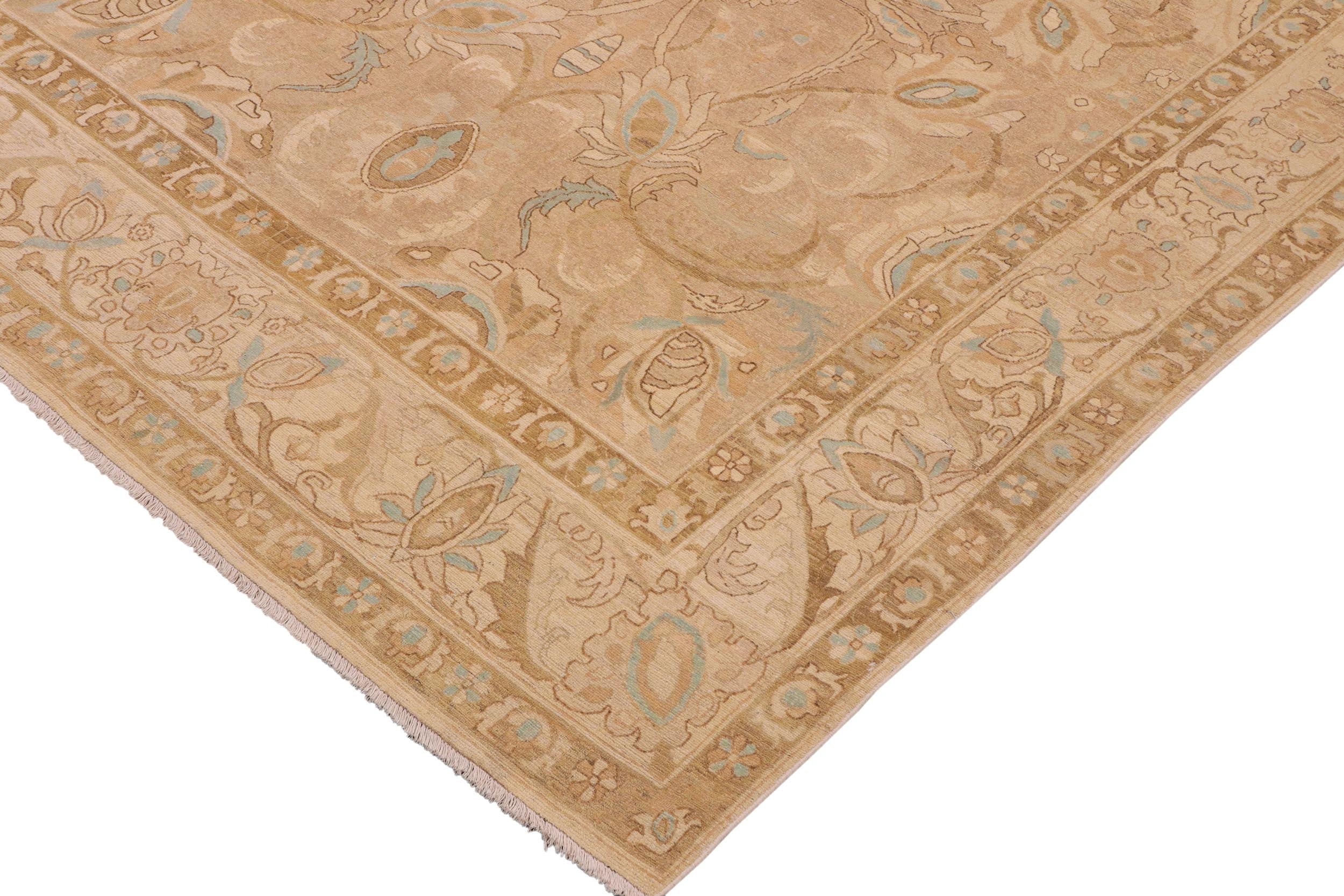 handmade Traditional Kafkaz Lt. Brown Tan Hand Knotted RECTANGLE 100% WOOL area rug 9x12