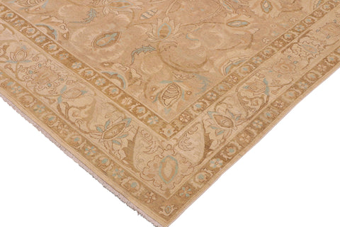 handmade Traditional Kafkaz Lt. Brown Tan Hand Knotted RECTANGLE 100% WOOL area rug 9x12