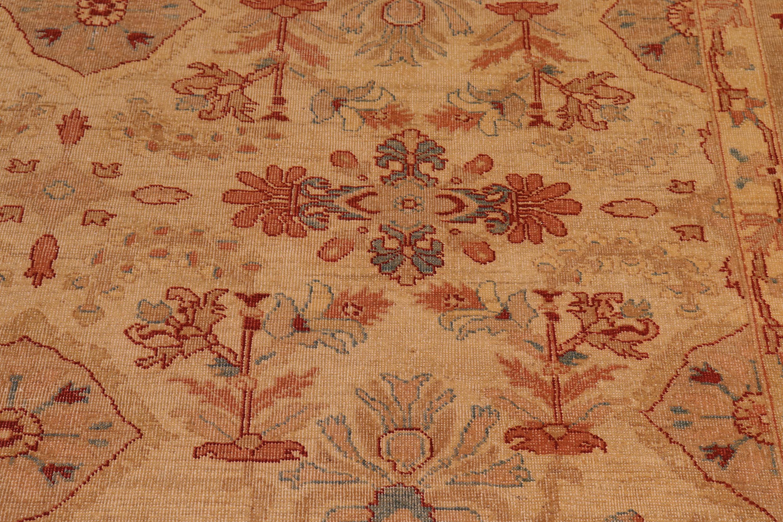 handmade Traditional Antique Gold Rust Hand Knotted RECTANGLE 100% WOOL area rug 9x12