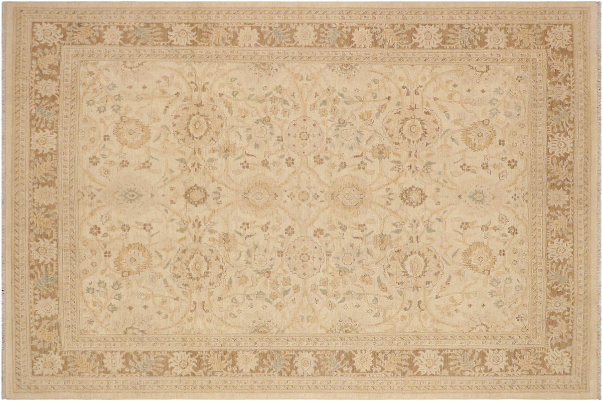 handmade Traditional Kafkaz Beige Brown Hand Knotted RECTANGLE 100% WOOL area rug 9x12