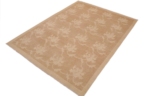 handmade Modern Kafkaz Lt. Brown Beige Hand Knotted RECTANGLE 100% WOOL area rug 9' x 12'