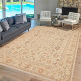 handmade Traditional Kafkaz Beige Brown Hand Knotted RECTANGLE 100% WOOL area rug 9 x 11