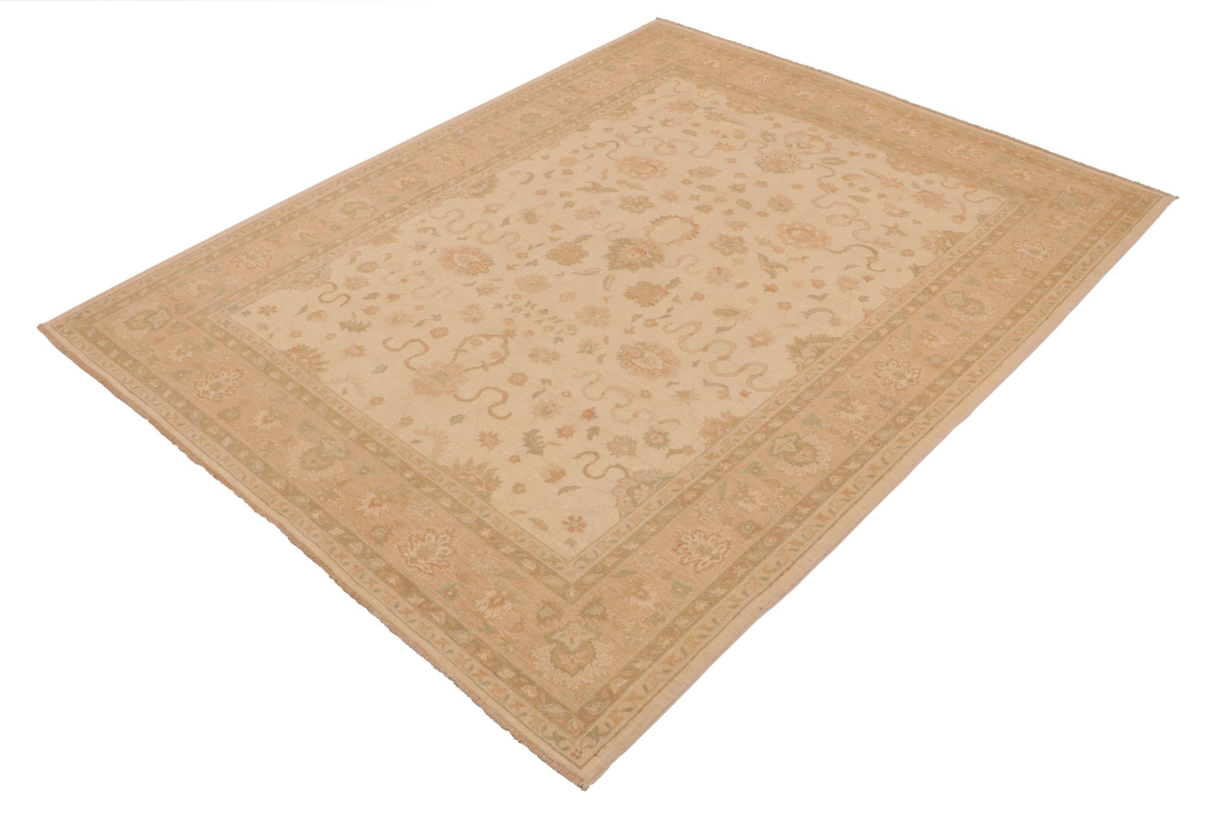 handmade Traditional Kafkaz Beige Nude Hand Knotted RECTANGLE 100% WOOL area rug 9x11