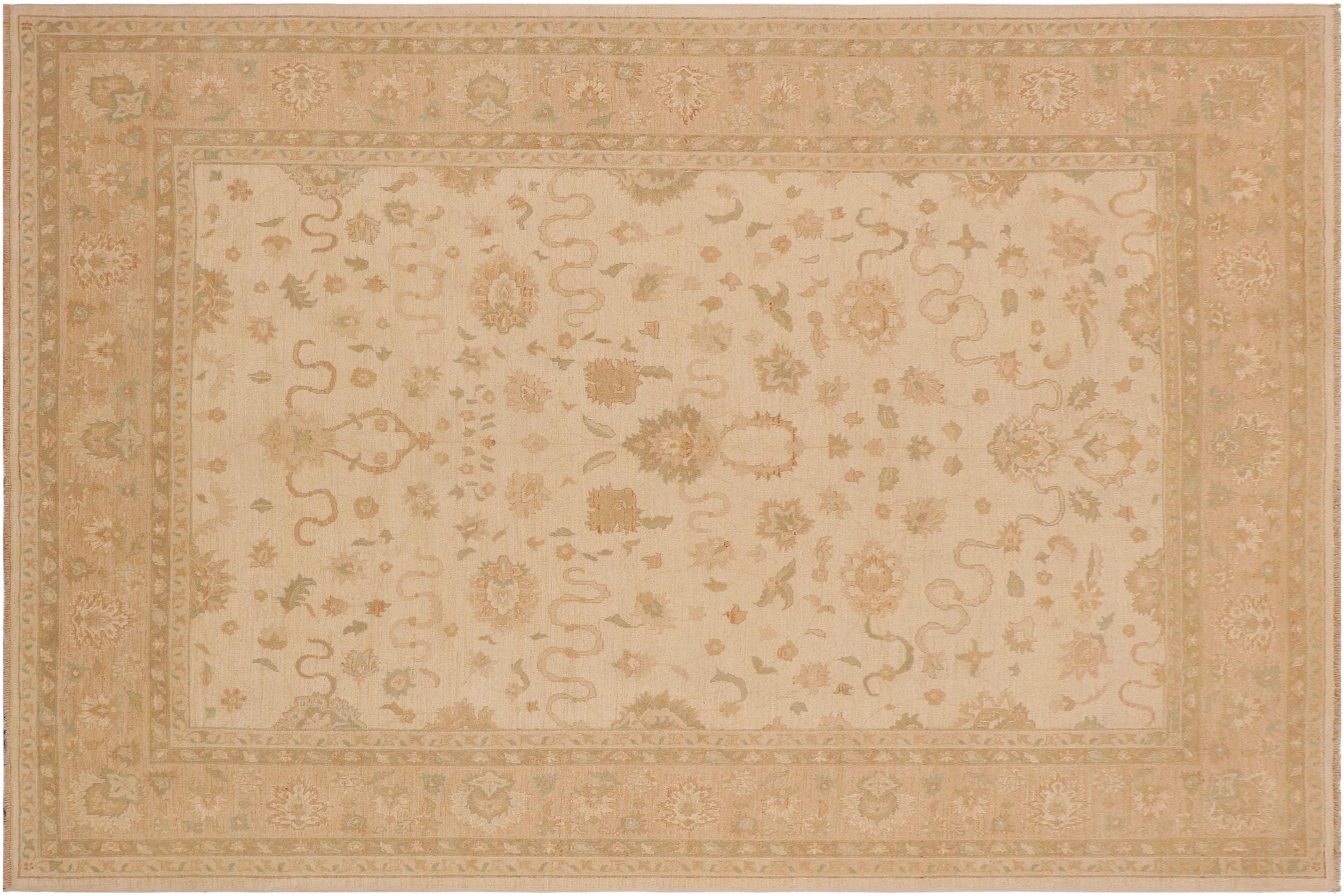 handmade Traditional Kafkaz Beige Nude Hand Knotted RECTANGLE 100% WOOL area rug 9x11