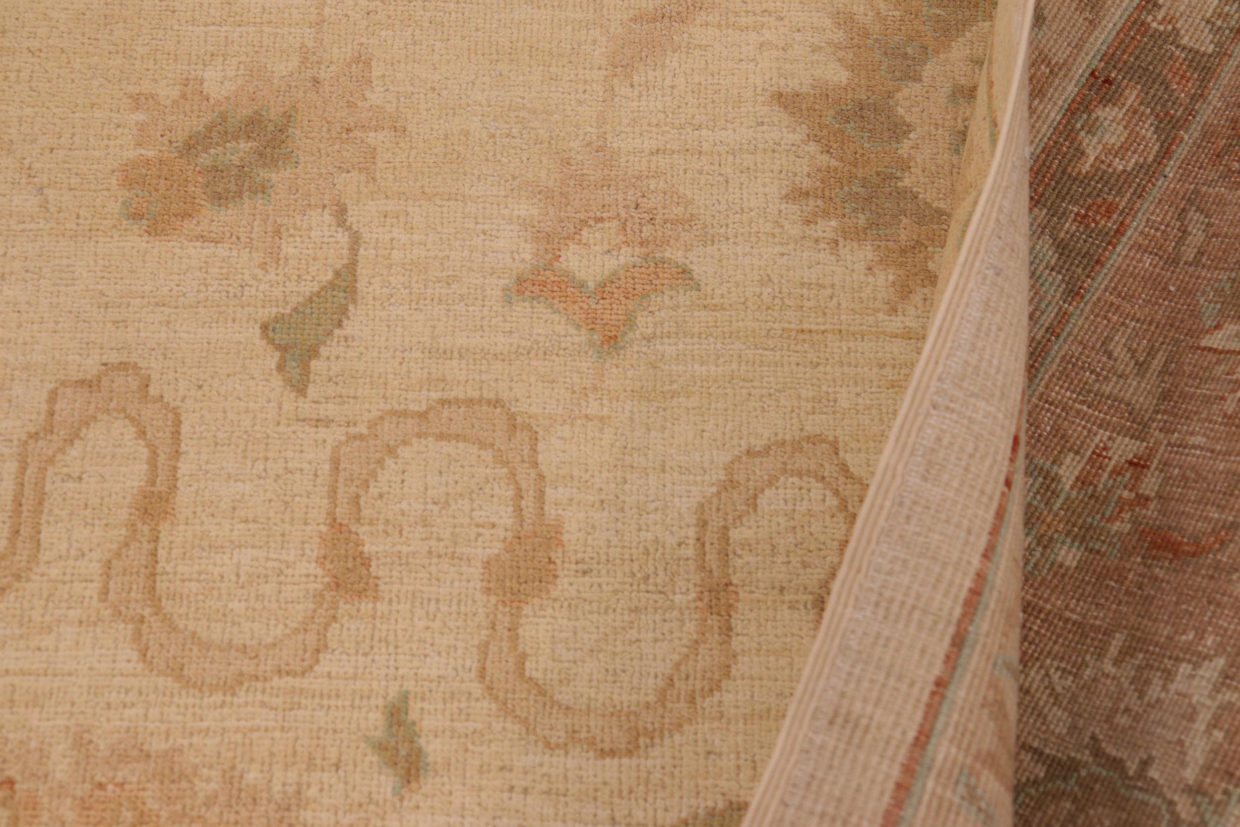 handmade Traditional Kafkaz Beige Nude Hand Knotted RECTANGLE 100% WOOL area rug 9x11