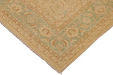 handmade Transitional Kafkaz Beige Green Hand Knotted RECTANGLE 100% WOOL area rug 9 x 12