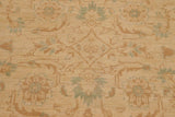 handmade Transitional Kafkaz Beige Green Hand Knotted RECTANGLE 100% WOOL area rug 9 x 12