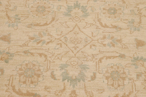 handmade Transitional Kafkaz Beige Green Hand Knotted RECTANGLE 100% WOOL area rug 9' x 12'