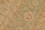 handmade Transitional Kafkaz Beige Green Hand Knotted RECTANGLE 100% WOOL area rug 9 x 12
