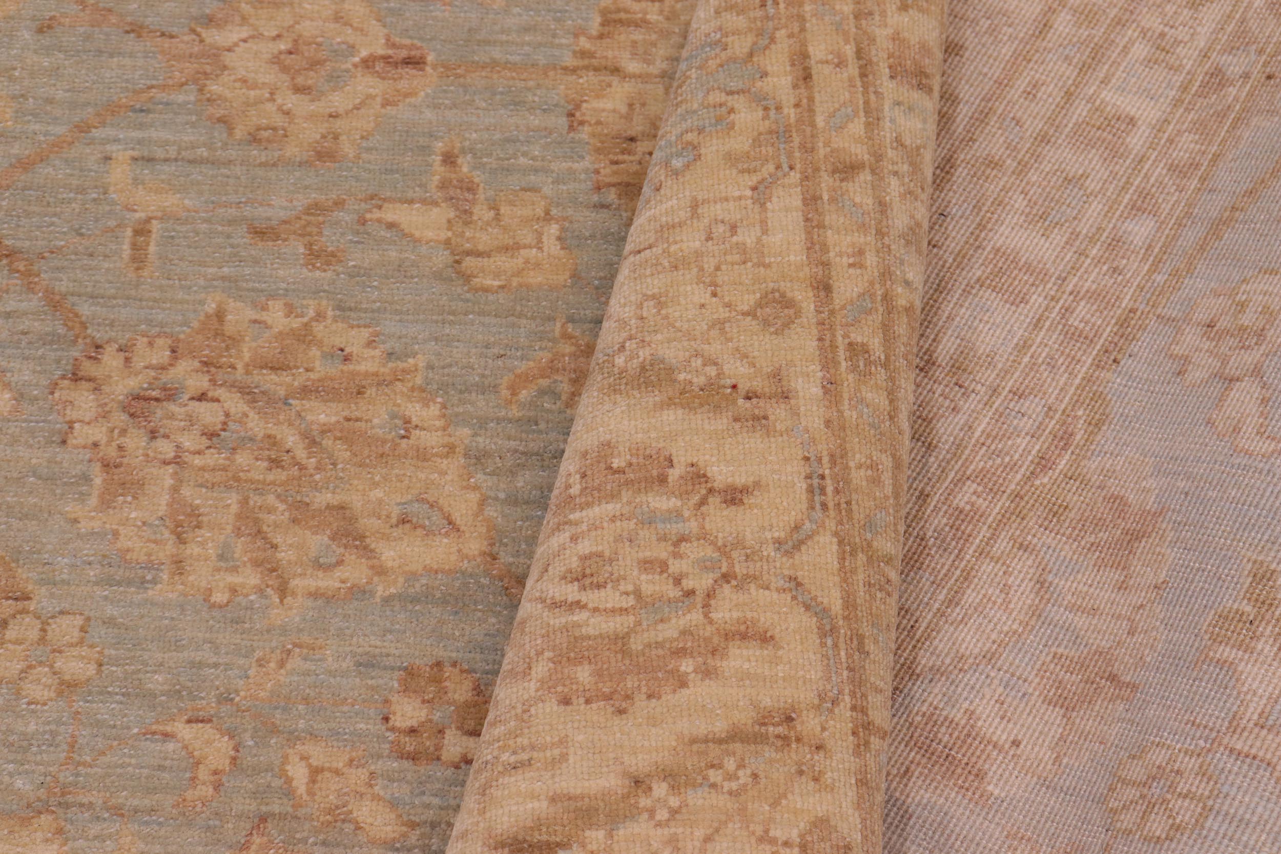 handmade Traditional Kafkaz Lt. Blue Tan Hand Knotted RECTANGLE 100% WOOL area rug 9x12