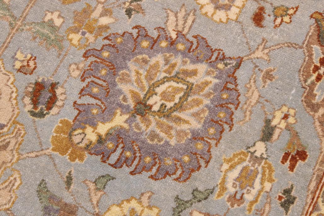 handmade Traditional Design Lt. Blue Tan Hand Knotted RECTANGLE 100% WOOL area rug 9'X12'