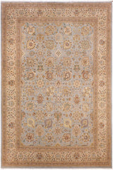 handmade Traditional Design Lt. Blue Tan Hand Knotted RECTANGLE 100% WOOL area rug 9'X12'