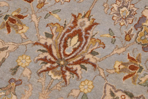 handmade Traditional Design Lt. Blue Tan Hand Knotted RECTANGLE 100% WOOL area rug 9'X12'