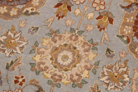 handmade Traditional Design Lt. Blue Tan Hand Knotted RECTANGLE 100% WOOL area rug 9'X12'
