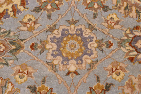 handmade Traditional Design Lt. Blue Tan Hand Knotted RECTANGLE 100% WOOL area rug 9' x 12'