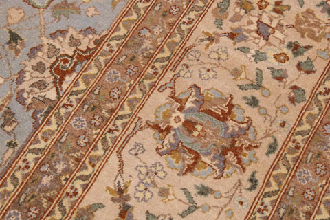 handmade Traditional Design Lt. Blue Tan Hand Knotted RECTANGLE 100% WOOL area rug 9'X12'
