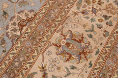 handmade Traditional Design Lt. Blue Tan Hand Knotted RECTANGLE 100% WOOL area rug 9'X12'