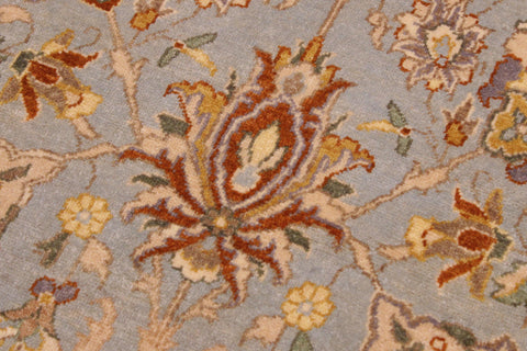 handmade Traditional Design Lt. Blue Tan Hand Knotted RECTANGLE 100% WOOL area rug 9' x 12'