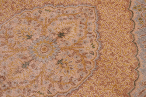 handmade Traditional Design Lt. Blue Gold Hand Knotted RECTANGLE 100% WOOL area rug 6' x 7'