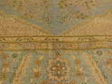 handmade Traditional Design Lt. Blue Gold Hand Knotted RECTANGLE 100% WOOL area rug 6x7