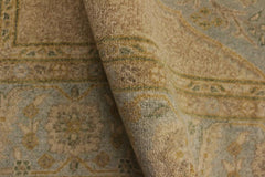 handmade Traditional Design Lt. Blue Gold Hand Knotted RECTANGLE 100% WOOL area rug 6x7