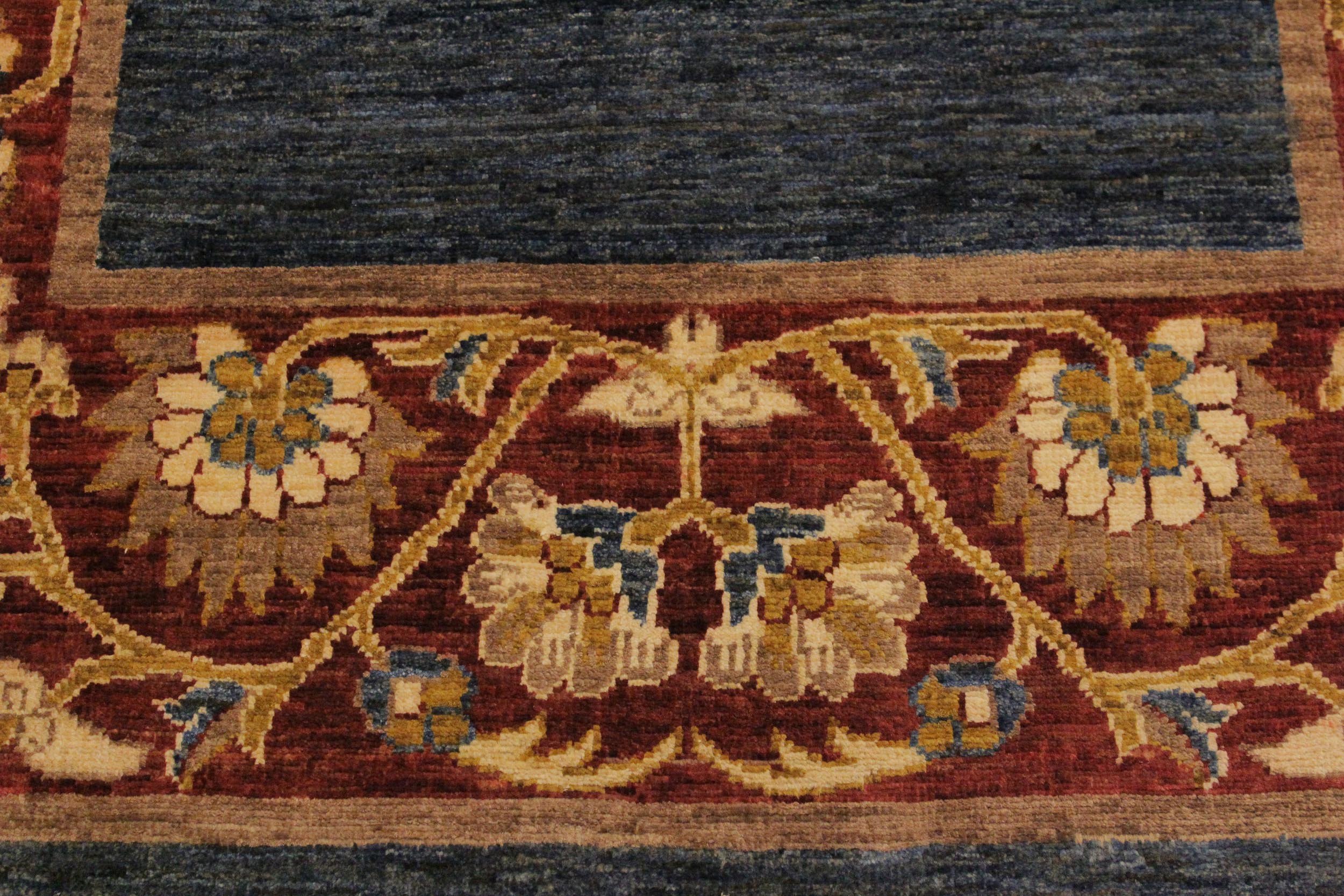 handmade Modern Gabbeh Blue Red Hand Knotted RECTANGLE 100% WOOL area rug 4' x 6'