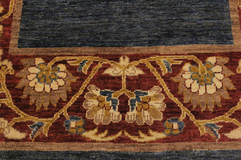 handmade Modern Gabbeh Blue Red Hand Knotted RECTANGLE 100% WOOL area rug 4' x 6'