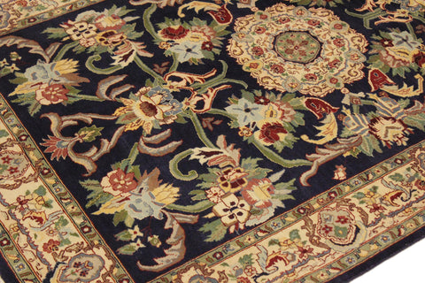 handmade Traditional Anarlaki Blue Beige Hand Knotted RECTANGLE 100% WOOL area rug 4x6