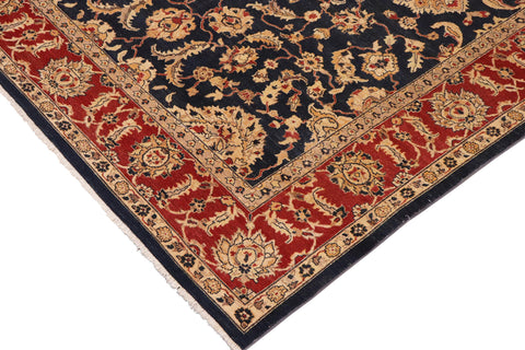 handmade Traditional Kafkaz Navy Red Hand Knotted RECTANGLE 100% WOOL area rug 9x11