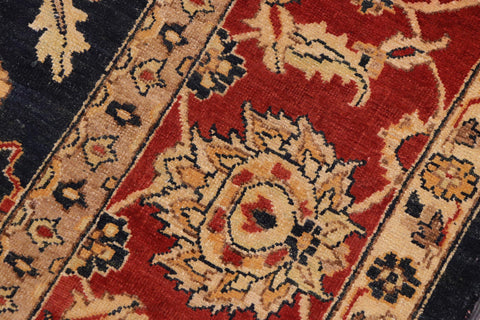 handmade Traditional Kafkaz Navy Red Hand Knotted RECTANGLE 100% WOOL area rug 9x11