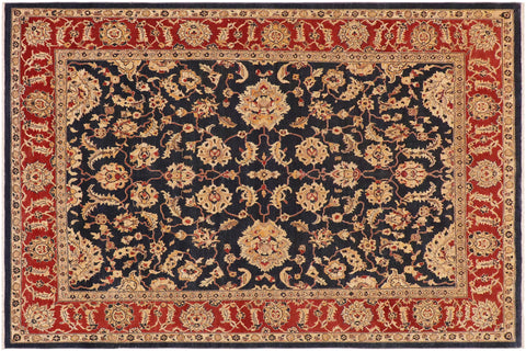 handmade Traditional Kafkaz Navy Red Hand Knotted RECTANGLE 100% WOOL area rug 9x11