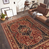 handmade Traditional Kafkaz Rust Blue Hand Knotted RECTANGLE 100% WOOL area rug 10 x 12