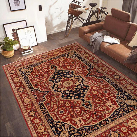 handmade Traditional Kafkaz Rust Blue Hand Knotted RECTANGLE 100% WOOL area rug 10X12