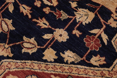 handmade Traditional Kafkaz Rust Blue Hand Knotted RECTANGLE 100% WOOL area rug 10' x 12'