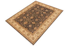 handmade Traditional Kafkaz Charcoal Beige Hand Knotted RECTANGLE 100% WOOL area rug 9X12