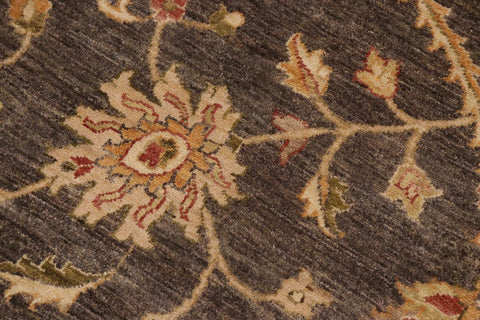 handmade Transitional Kafkaz Charcoal Beige Hand Knotted RECTANGLE 100% WOOL area rug 9' x 12'