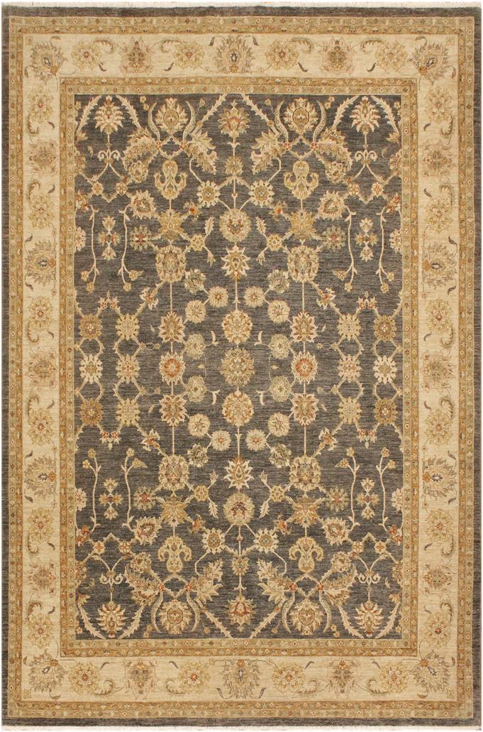 handmade Traditional Kafkaz Gray Beige Hand Knotted RECTANGLE 100% WOOL area rug 9X12