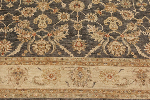 handmade Transitional Kafkaz Gray Beige Hand Knotted RECTANGLE 100% WOOL area rug 9' x 12'