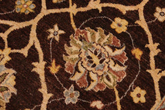 handmade Transitional Kafkaz Brown Tan Hand Knotted RECTANGLE 100% WOOL area rug 9X12