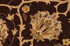 handmade Transitional Kafkaz Brown Tan Hand Knotted RECTANGLE 100% WOOL area rug 9X12